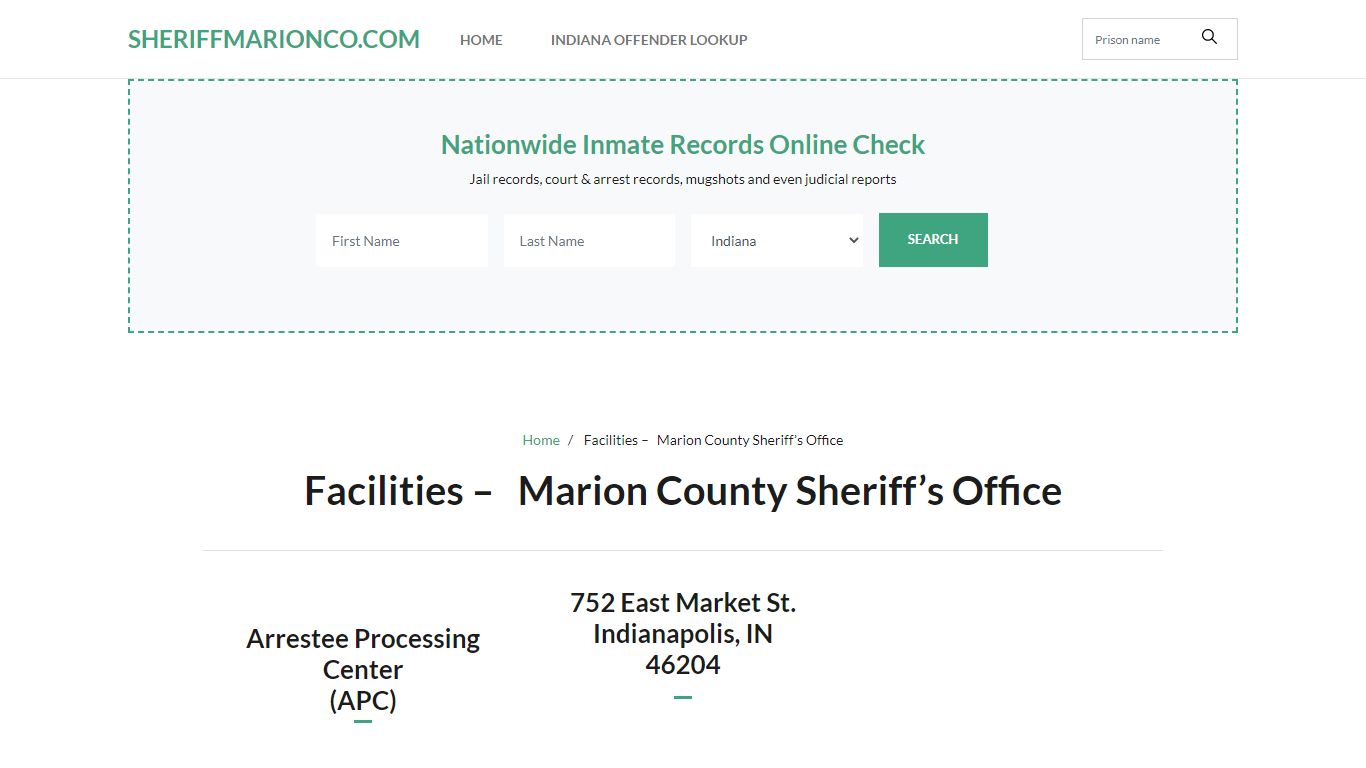 Facilities - Marion County Sheriff's Office - sheriffmarionco.com